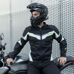 Kurtka motocyklowa tekstylna Rebelhorn Flux Ice Black Ice Fluo Yellow - obrazek 6